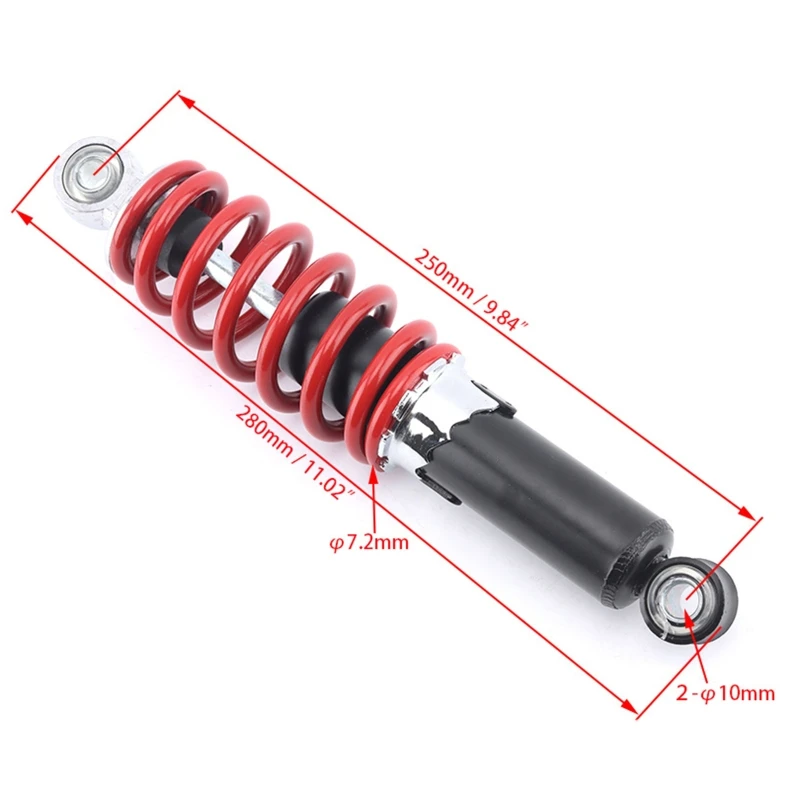 Red Air Front Rear Shock Absorbers for Pit Dirt Bike ATV Quad 250mm 9.8"