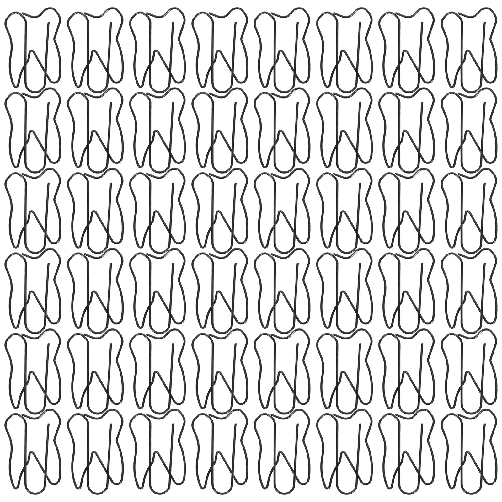 100Pcs 검은 치아 모양의 종이 클립 파일 정리를위한 독특한 귀여운 문구 클립 메모 초대장 DIY 북마크 교사
