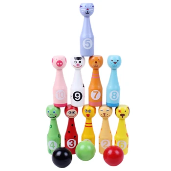 Set da Bowling per bambini con stampa del numero di cartoni animati gioco di attività all'aperto per bambini al coperto