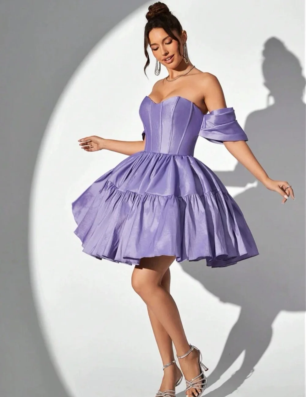 

Classic Ruched Pleat A-line Off-the-shoulder Mini Dresses Prom Dresses Exquisite Modern Style High Quality Sizes Available Sexy