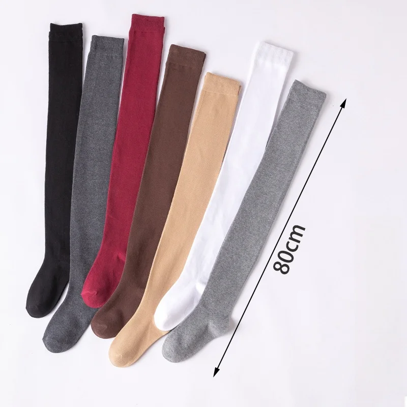 1/2 Pcs Frühling Herbst Frauen Baumwolle Strümpfe Atmungsaktive Über Knie Socken Oberschenkel Strümpfe Koreanischen Stil Hochwertige Winter Lange socken – Detail 2