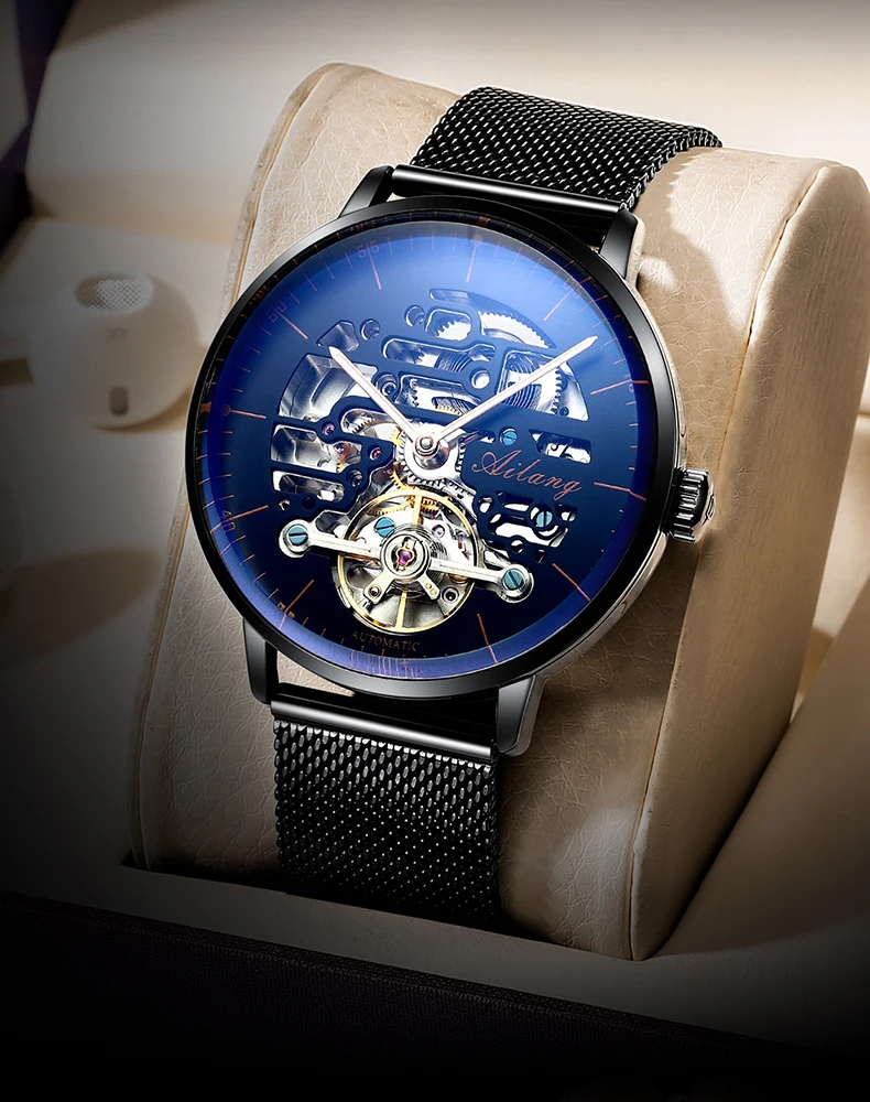 AILANG Nuovo di zecca, orologio meccanico alla moda per uomo, cinturino in pelle, impermeabile, luminoso, automatico, tourbillon_voghion.com