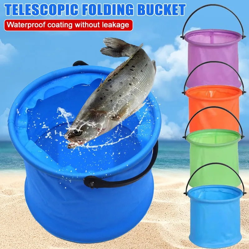 Thicken Portable Multifunctional Folding Fishing Bucket Outdoor Backpack Camping Hiking Trip Fishing Wash Cleaning Tool fishing bucket