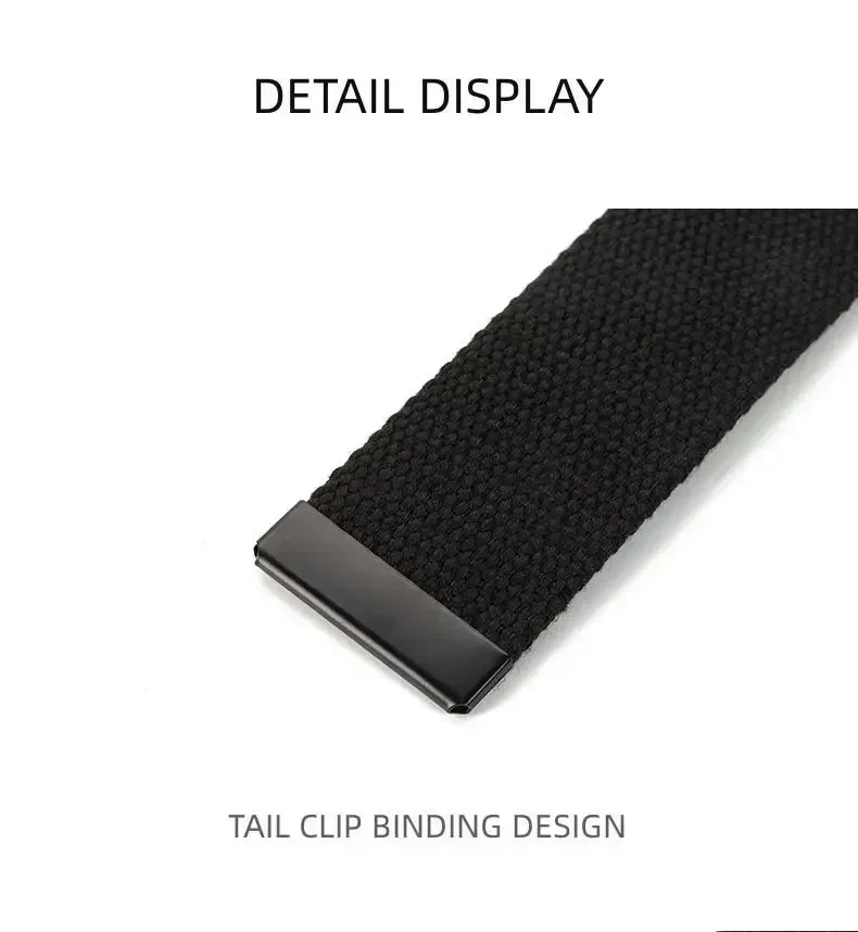 Unisex Double D-Ring Canvas Web Belt Detailed Buckle View