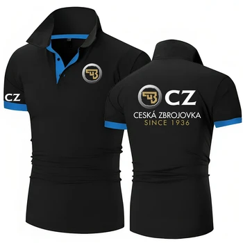 Polo CZ Ceska Zbrojovka Armi da fuoco ceche Polo da uomo Colletto con bavero Manica corta Casual Business Top di alta qualità