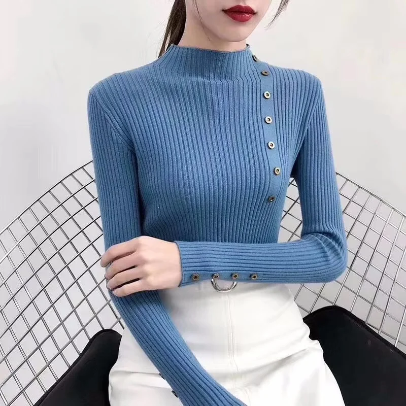 Autumn Knitted Slim Fit Women Turtleneck Sweater