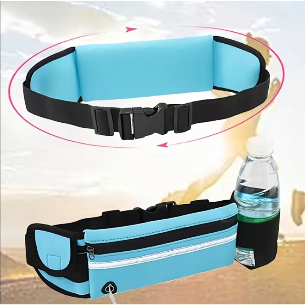 1pc Creative Sports Casual Waist Bag, Shockproof Body Phone Pouch for Outdoor Cycling Running with Magic Water Bottle Holder