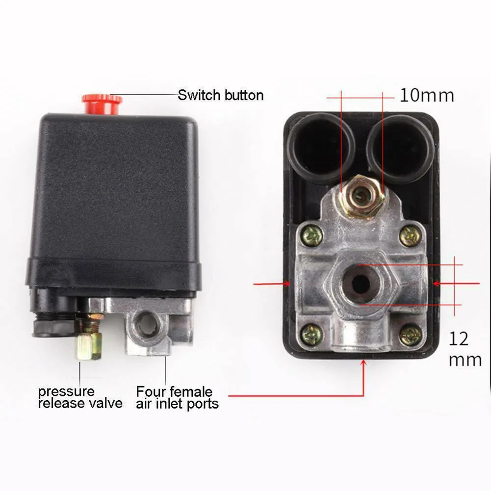 

Newest Top-quality Switch Pressure Compressor Switch Valve Pressure Replacement 90-120PSI Accessories Compressor