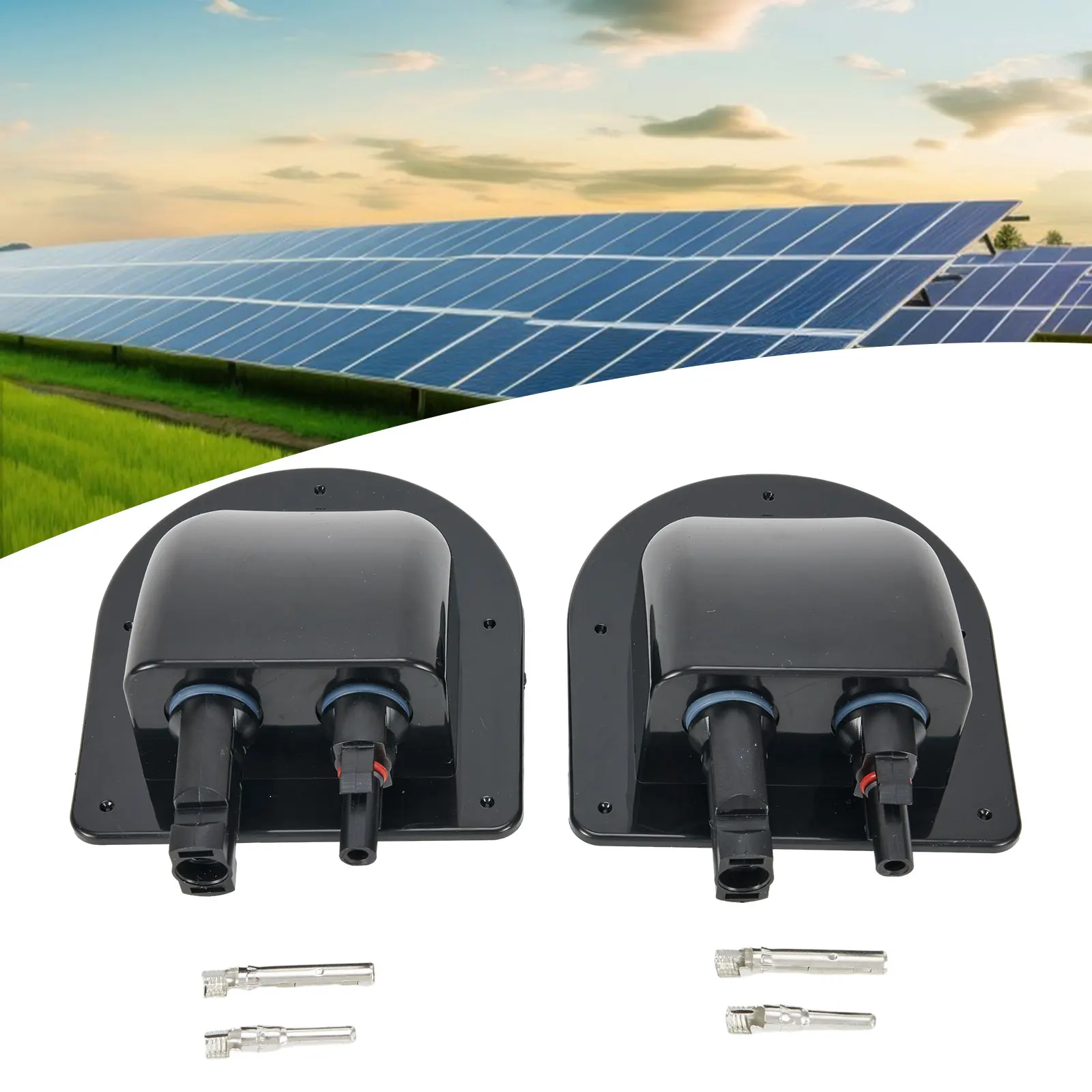 Solar Panel Double Hole Wire Cable Entry Gland Sealing Boxes Curved Cable Connector Waterproof For RV-Caravan Motorhome Boat