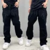Men Y2K Embroidered High-waisted Straight Baggy Printed Jeans Hip Hop Teenager Boy Streetwear Skateboard Casual denim Trousers 6