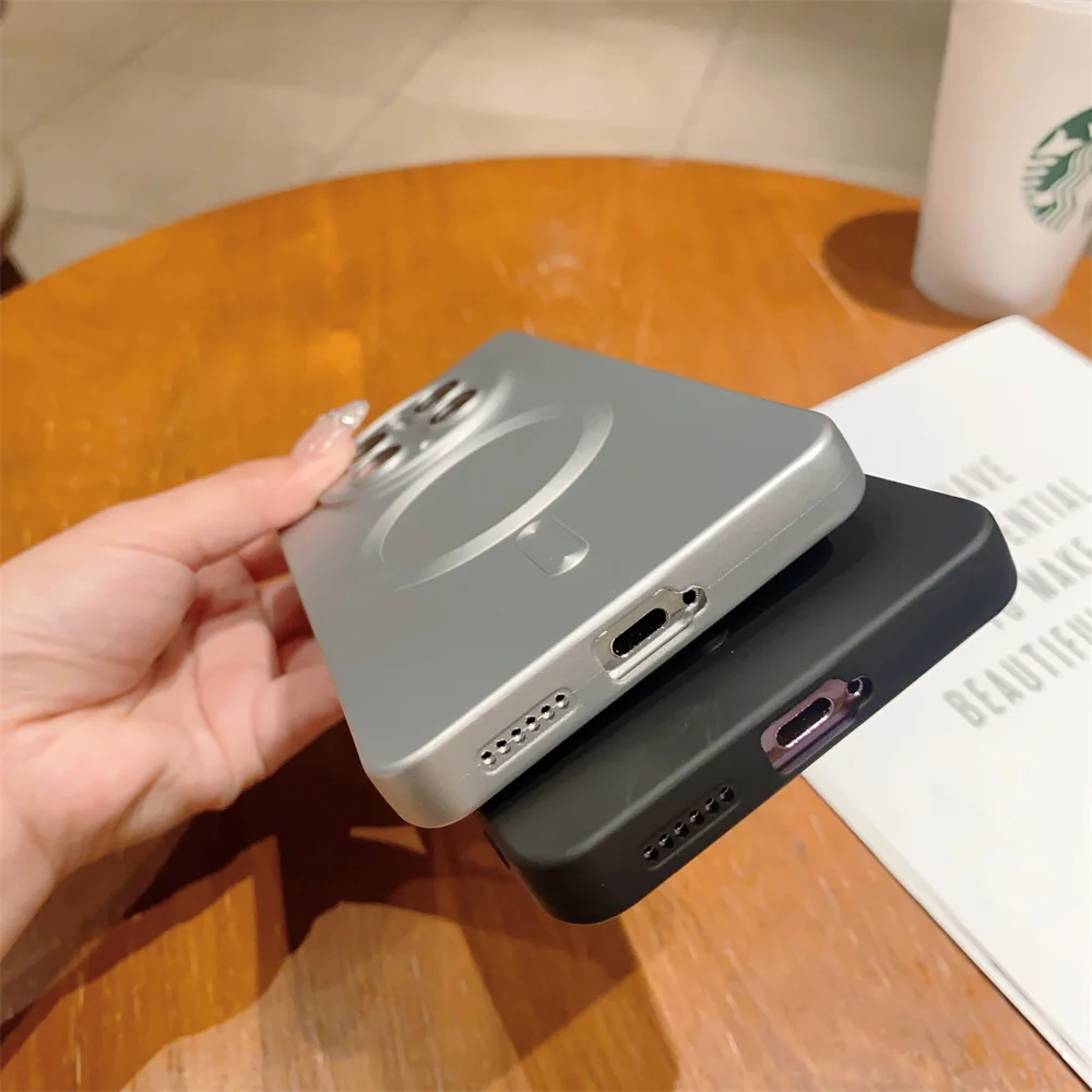 Glitter Frosted Soft Phone Case with MagSafe Wireless Charging