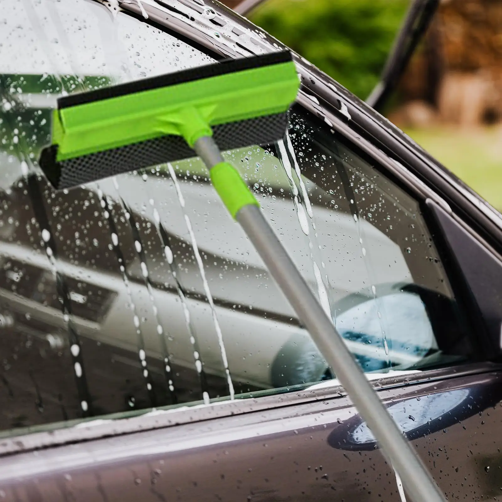 Window Cleaner 2 in 1 Squeegee Long Handle Detachable Professional for Shower Door Home Car Windshield Glass