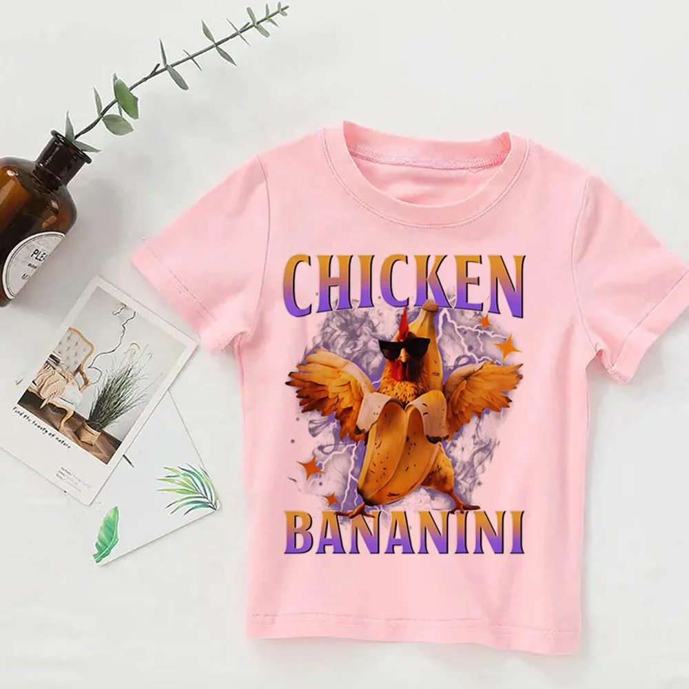Italian Brainrot Animals Kids T-shirt - Cute and Absorbent Casual Summer Tee