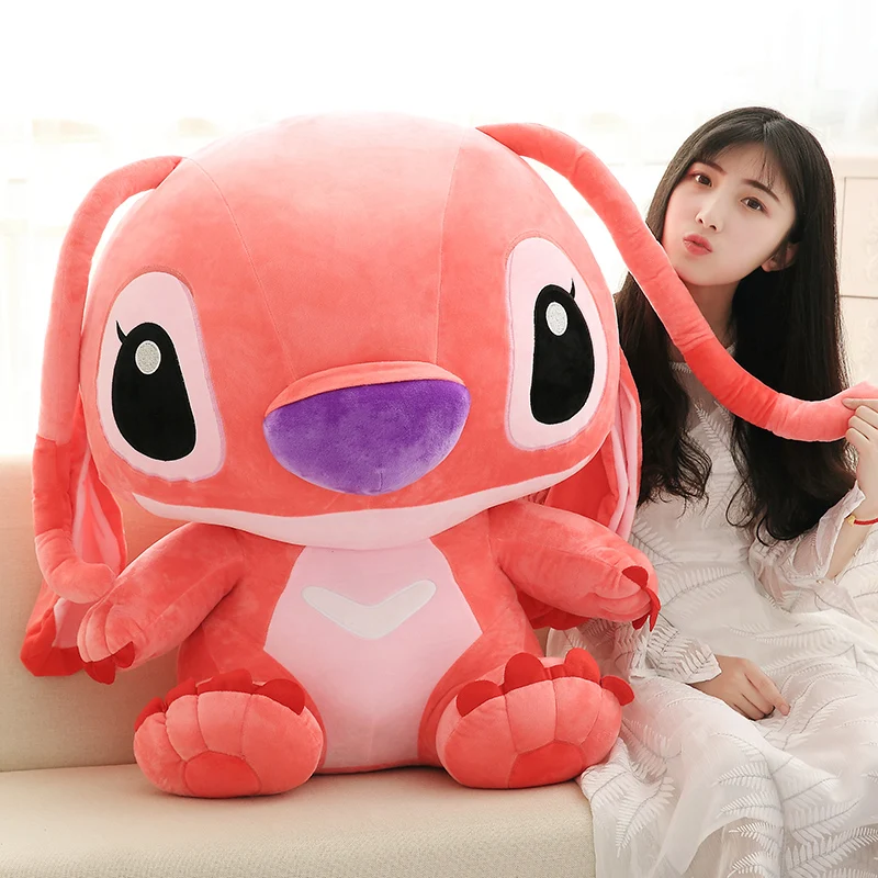 Genuine Disney Kawaii Large Stitch/Angie Plush Toy Cute Anime Peripheral Plush Stuffed Doll Christmas Gifts for Kids Girls peripheral