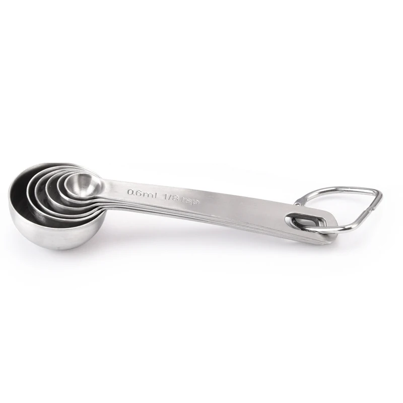 Multipurpose Food-grade Stainless Steel Measuring Spoon Coffee Powder Spice Measure Scoop 6pcs/set Kitchen Baking Tools JJA008 kitchen measuring spoons measuring spoon set