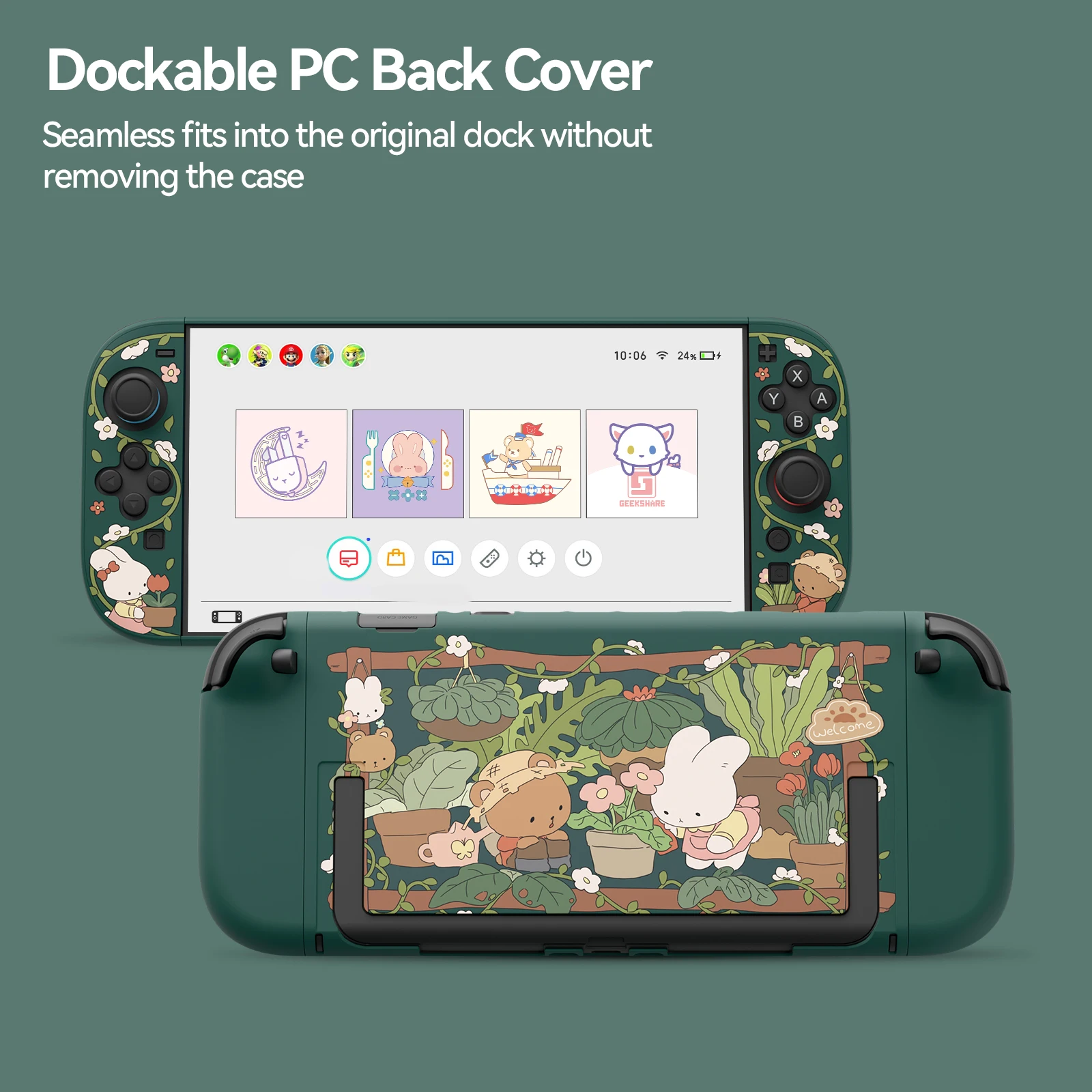 thumbnail image 2 of GeekShare Protective Case Copatible With Nintendo Switch - Green 2 of 14