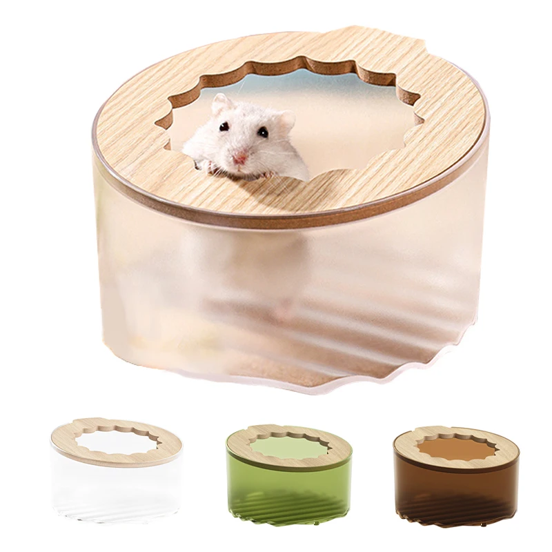 Acrylic Hamster Bathroom House Small Animal Sand-Bath Box Frosted Transparent Small Pet Toilet  Hamster Digging Sand Container