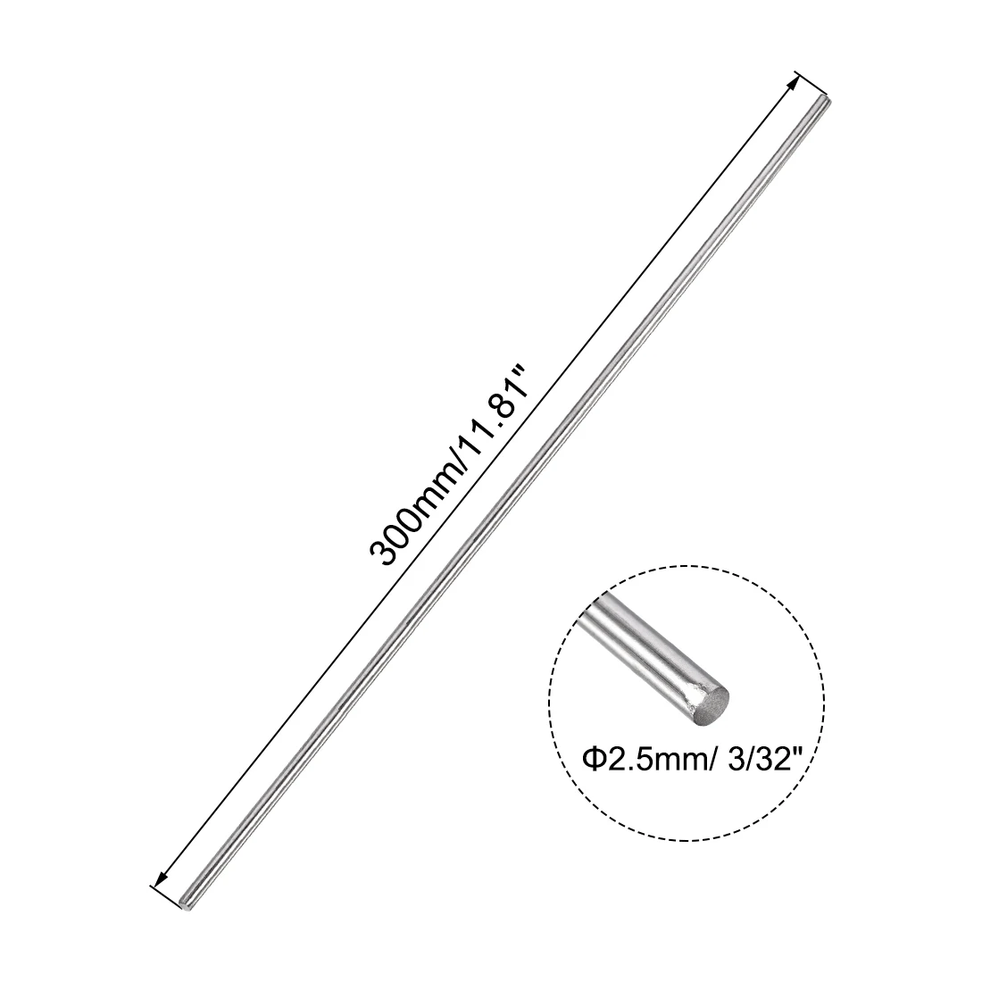10Pcs 2.5/3/4/5/6mm 직경 304 스테인레스 스틸 막대 모터 샤프트 모델 자동차에 대 한 강력한 녹 방지 선형 샤프트 솔리드 라운드 막대 바