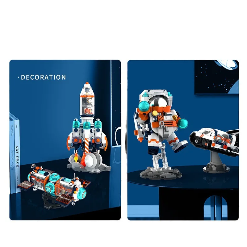 Space Exploration Astronaut Rocket Building Block Toy Gift