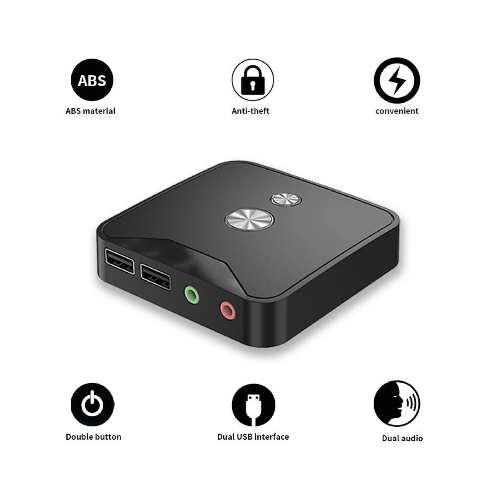 

Computer Desktop Power Switch Button With Dual USB Audio Port Remote Control PC Host Power Supply on/off Push Button Switch 1.6m