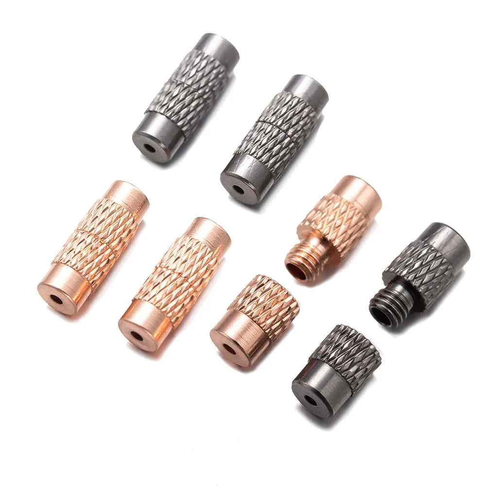 20 Stück 4 x 12 mm Zylinderbefestigungen Schnallen geschlossene Perlenende Schraubverschlüsse für DIY Schmuckherstellung Armband Halskette Verbinder Charm – Detail 1