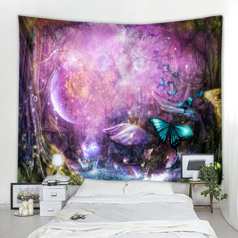 Tapestry Decor Forest life tree tapestry landscape wall hanging tapestry living room decoration lantern tree magic home decoration tap