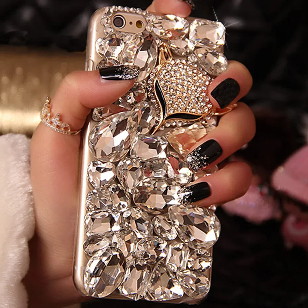 Fox Rhinestone Case Bling Cover coque for iPhone15 14 Plus 16 12 13 16Pro Max X XR XS Max 15Plus 16Plus Diamond Cases Capa