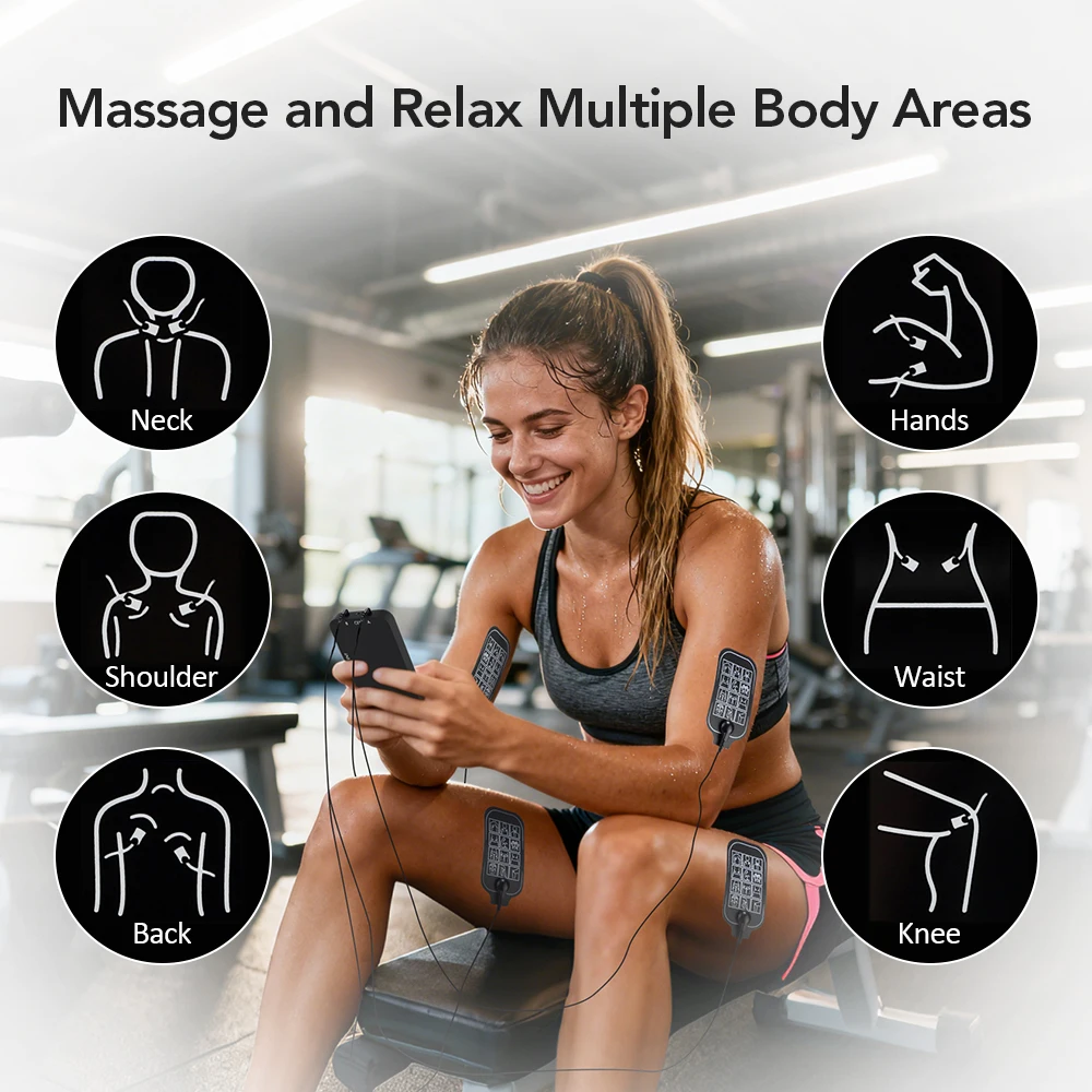 4 In 1 TENS EMS Unit Electric Muscle Stimulator Digital Physiotherapy Pulse Massager Infrared Nasal Therapy CES Sleep Aid Device