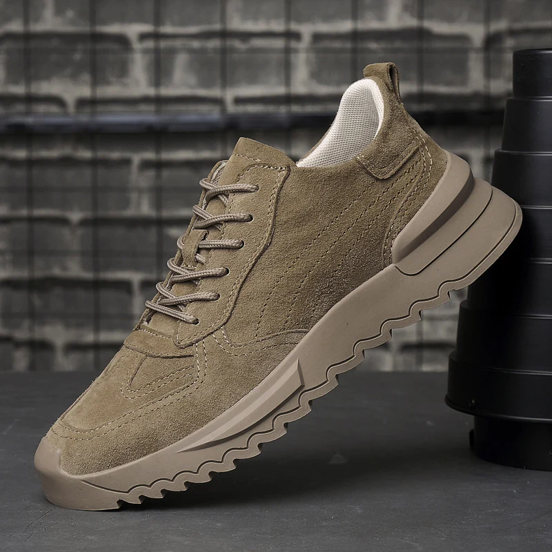 

2022 Leather Suede Shoes Men Young Boy Non-Slip Walking Shoes Mens Fashion Sneakers Man Leisure Walk Casual Brand Shoes for Men