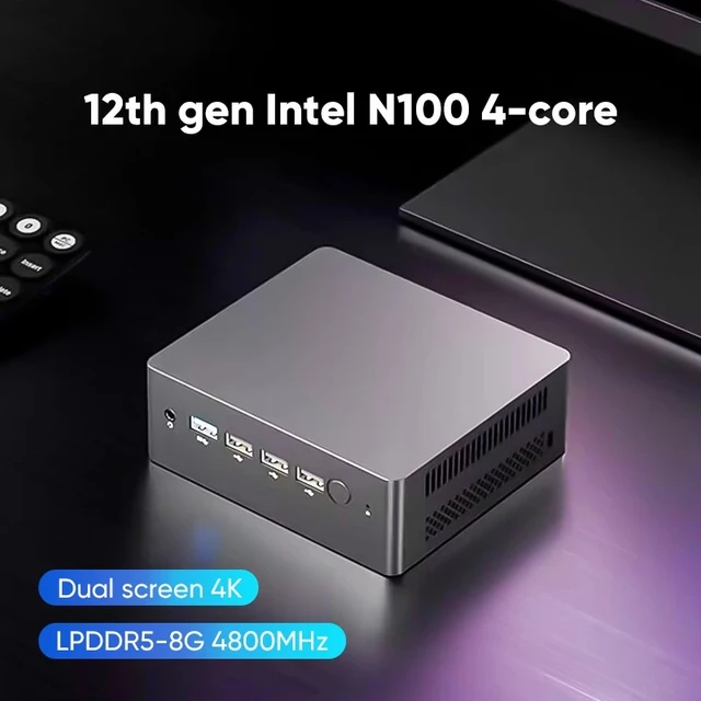 12th Gen Mini PC Alder Lake Intel N100 Quad Core DDR5 8G/16G 4800Hz Windows  11 Dual RJ45 LAN Firewall Router 4K Gaming Computer