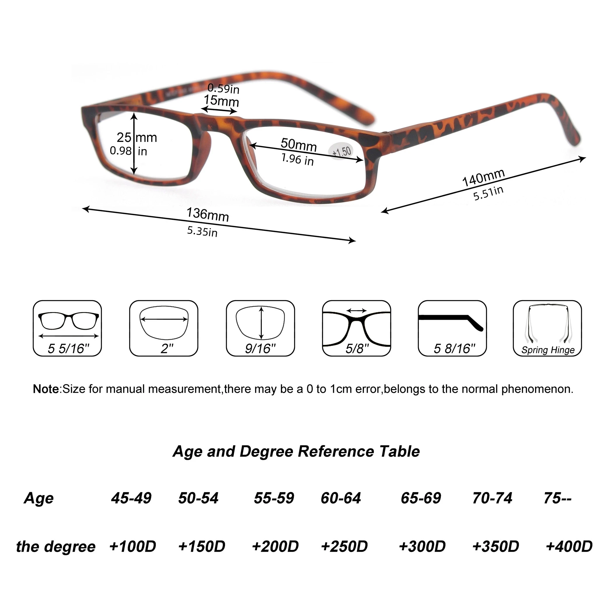 Reading Glasses Women Men Rectangular Ultralight Frame Small Readers Eyeglasses Spring Hinge Diopter +1.0~+4.0