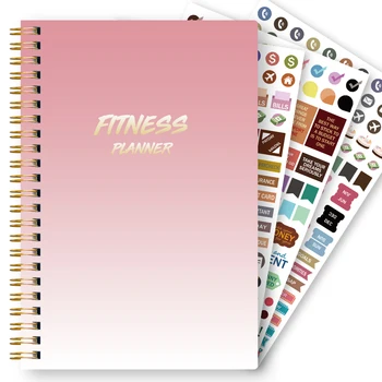 1Pc Fitness Plan Book Suitable for Women and Men, Training Log, Daily Health and Health Diary, with 3Pc Stickers 1