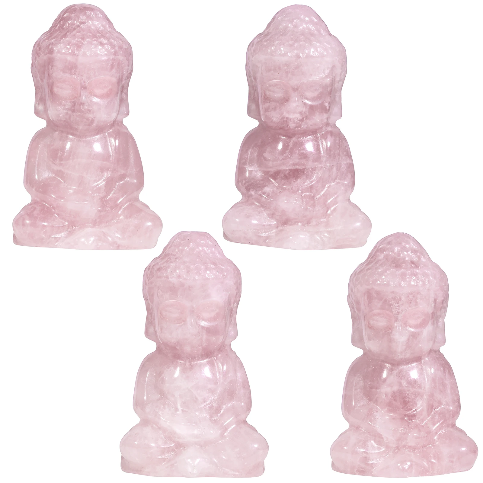 Natural Crystal Stone Buddha Figurine Hand Carved Gemstone Statue Feng Shui Decor For Wealth and Good Luck