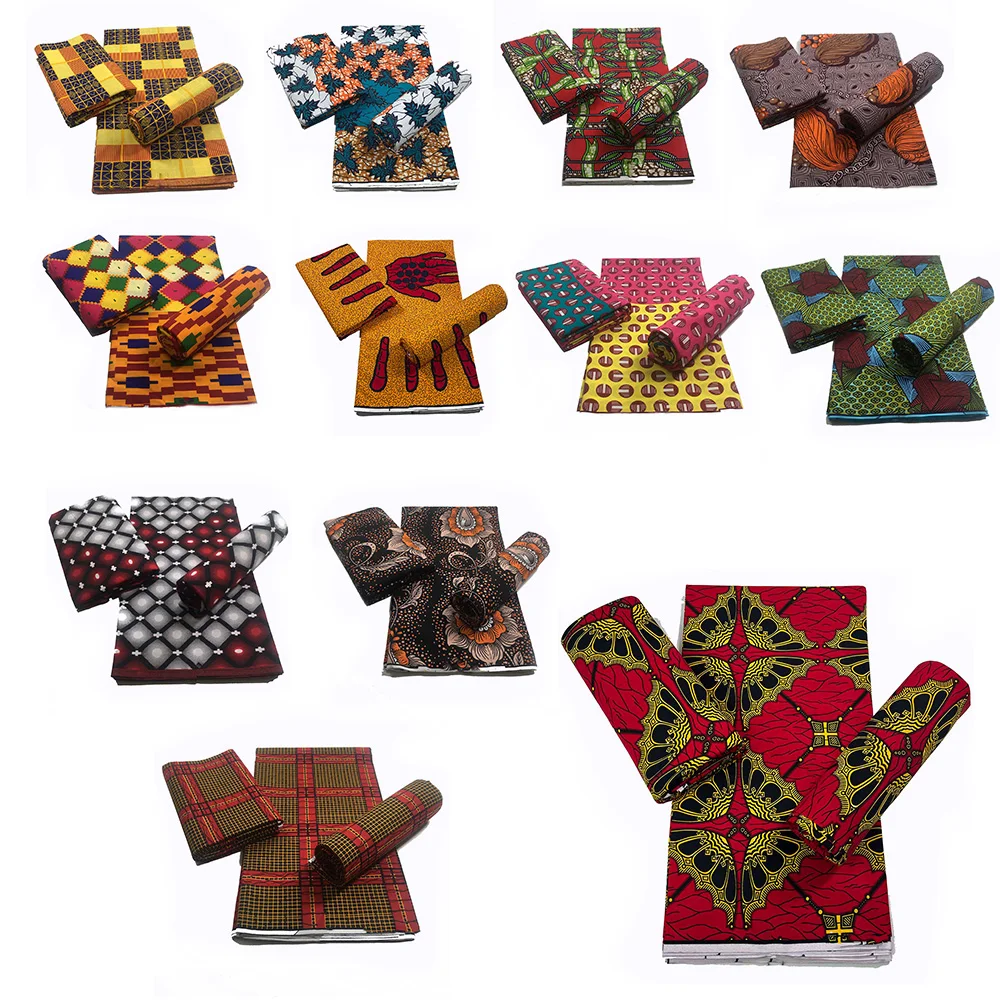 Африканские оригинальные Вощеные 100% хлопчатобумажные ткани 6 ярдов модная