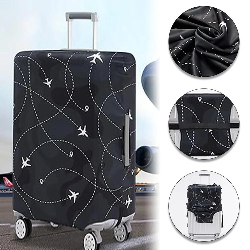 Travel Suitcase Cover Luggage Stretch Fabric Protective Covers Baggage Case Cove for 18-28 Inch Suitcases Text Series 4