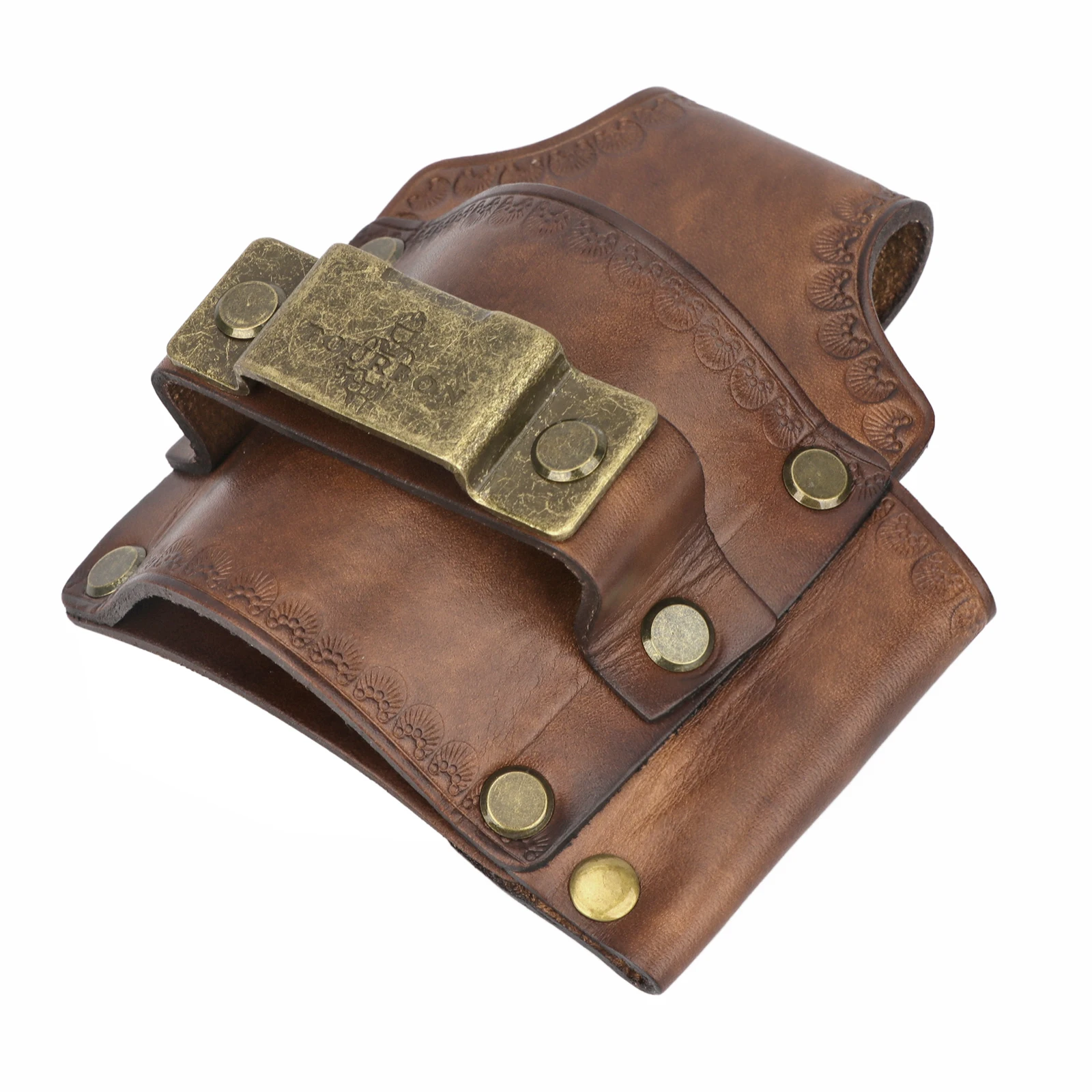 Tourbon Leather Tools Pouch with Belt Loop Heavy Duty Tape Measure & Hammer Holder Pencil Carrier Brown