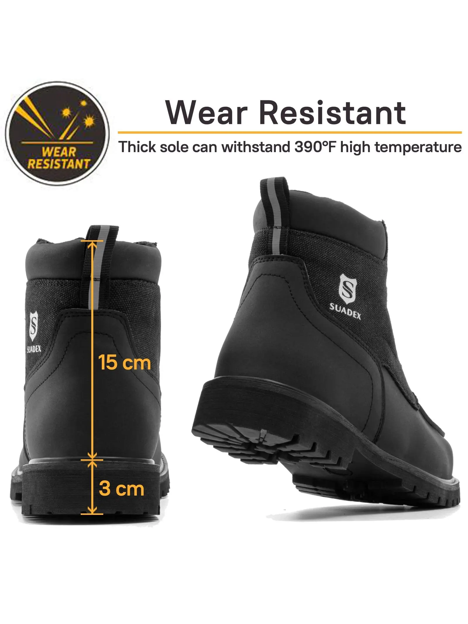 SUADEX Steel Toe Boots for Men Women Waterproof Indestructible Work Safety Boot Outdoor Protection Construction Shoes - Image 5
