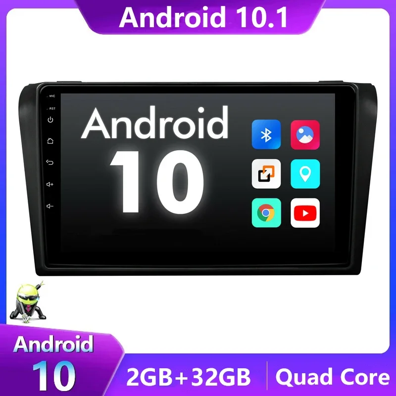 

For Mazda 3 2004-2010 Android 11 Car DVD GPS Radio Stereo 2G 32G WIFI Free MAP Quad Core 2 din Car Multimedia Player 9inch