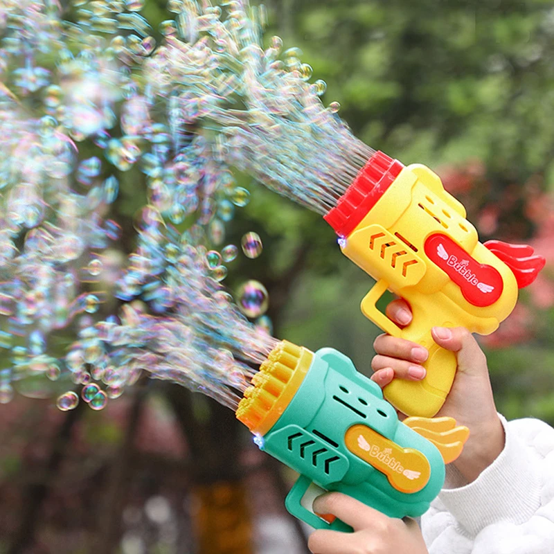 New 23/29 Holes Bubble Gun Kids Electric Rocket Bubble Machine For