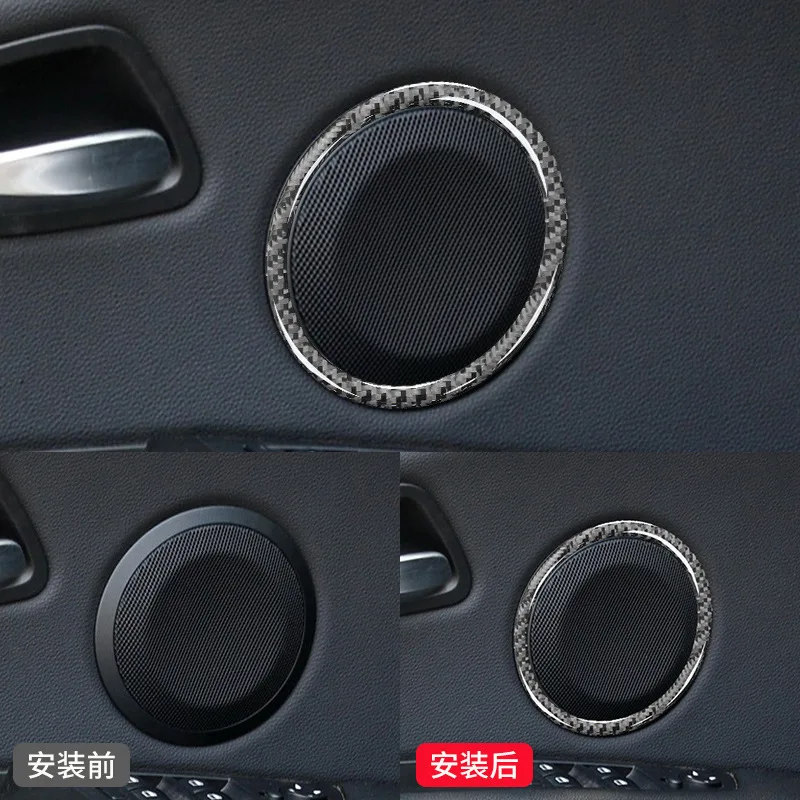 

FOR BMW 05-12 styles Old 3 Series Carbon fiber pattern Interior doors Horn decorative ring E90 E92 modification