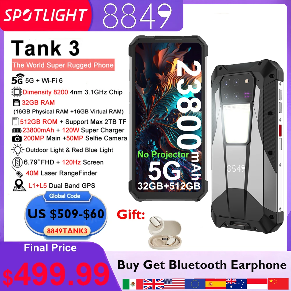 8849 Tank 3 Rugged 32GB 512GB 23800mAh