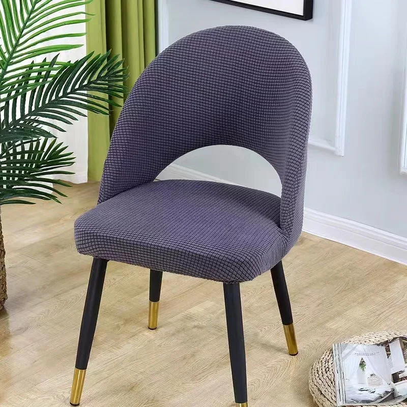 1/2/4/6Pcs Curved Chair Cover Hollow Back Jacquard Arc Armchair Covers Dining Chair Covers Home Spandex Elastic Dustproof Cover
