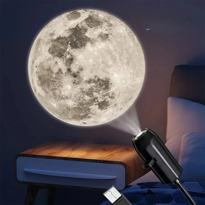 Enchanting LED USB Projector Light with Adjustable Projection Patterns - Unique Night Light and Festival Gift