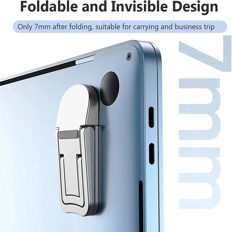 Adjustable Mini Laptop Stand Ultra-thin Foldable Phone Stand Portable Laptops Holder Self-Adhesive Invisible Notebook Kickstand