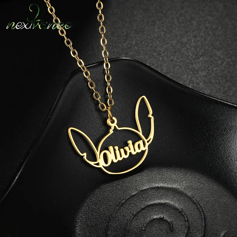 

Nextvance, индивидуальное ожерелье с милым мультяшным именем для женщин и детей, ювелирные изделия из нержавеющей стали, аниме-символы, женское колье