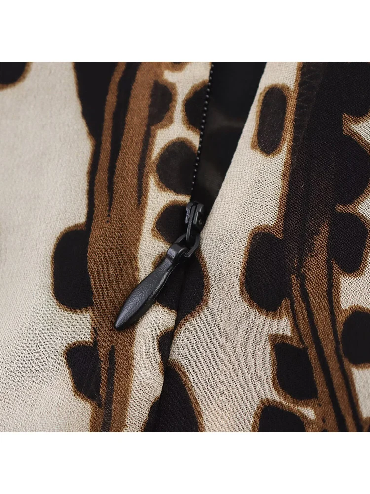 TFMLN 2025 Summer Women Vintage Print Halter Dresses Casual Loose Sleeveless Temperament Vacation Long Dress Fashion Backless