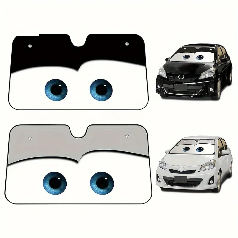 Cartoon Window Foils Eye Pixar Heated Windshield Sunshade 130x70cm Car Front Window Visor Car Solar Protect 5 Colors Amagi
