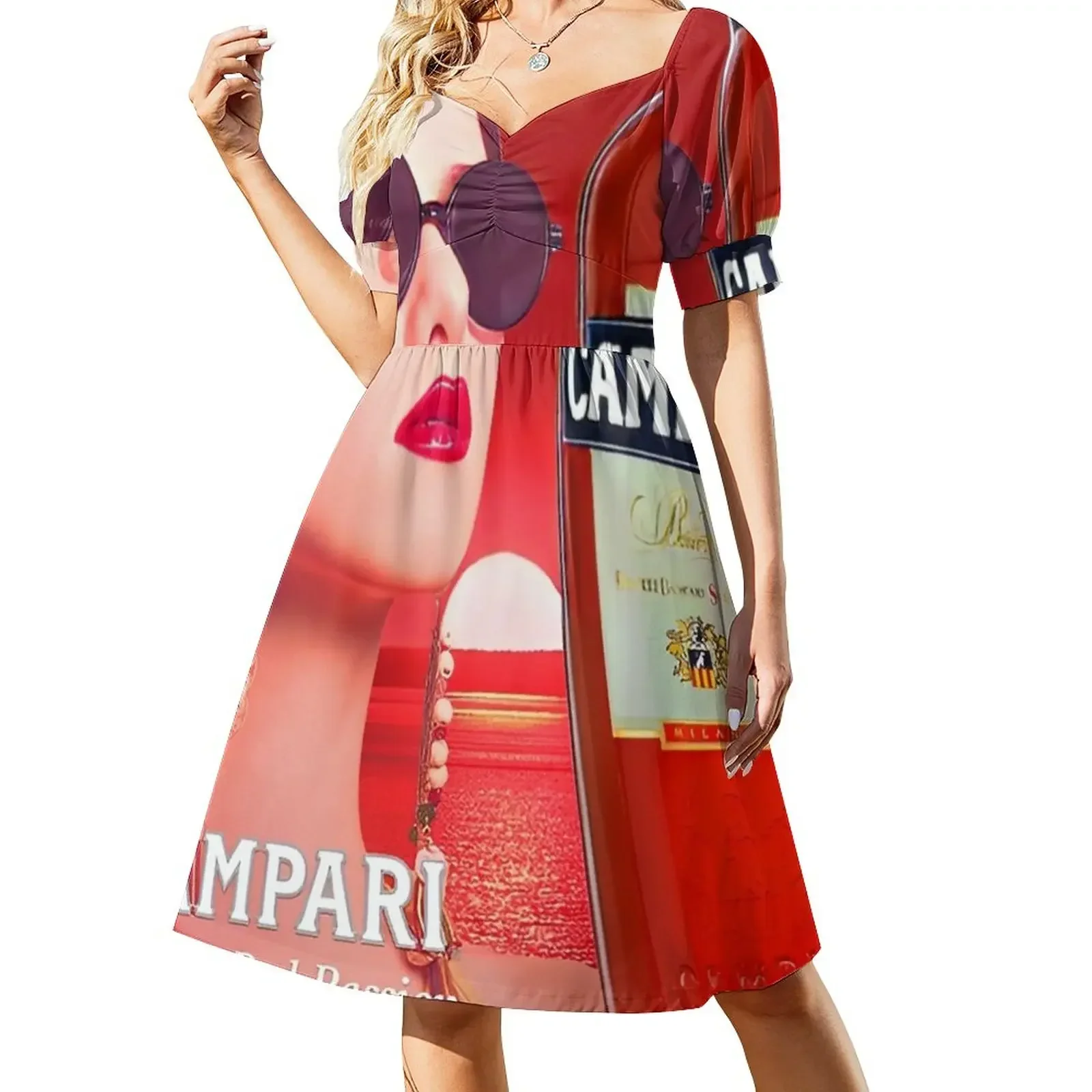 Vestido Campari Summer Red Passion de manga corta Vestido para niñas ropa de mujer recién llegados Vestido elegante