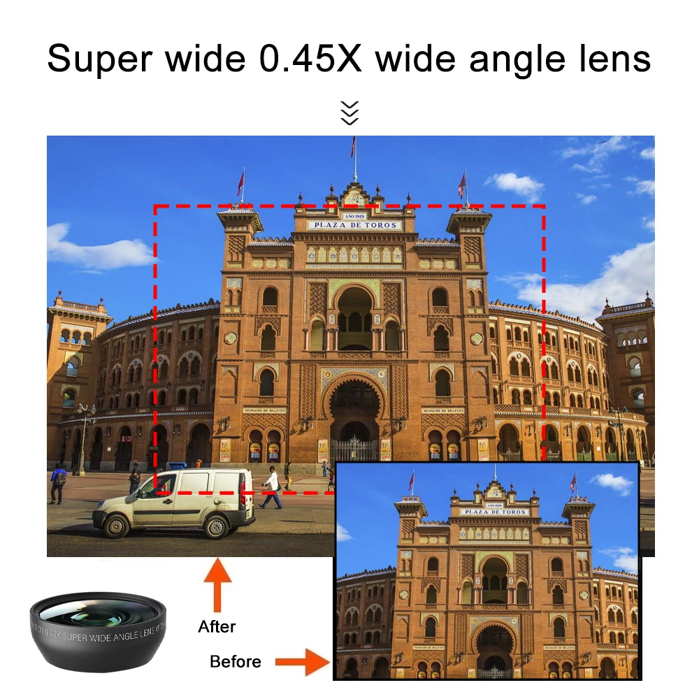 2 in 1 Camera Lens Detachable 0.45x Wide Angle Lens + Macro for Ourlife AC600 AC610 AC700 AC800 Digital Camera wide angle conversion lens