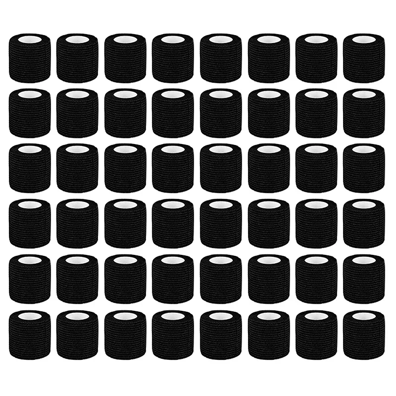 5/10/15/20/48 Black Wraps Adhesive Tapes Tattoo Cover Waterproof Self Nonwoven Grip Bandage Finger Protection Tattoo Accessories
